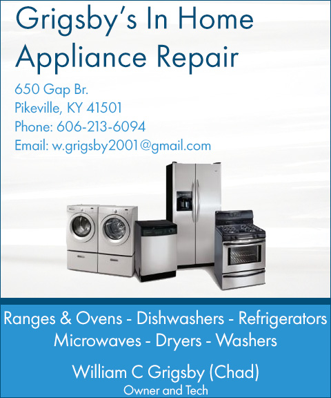 GRIGSBY’S IN HOME APPLIANCE REPAIR, PIKE COUNTY, KY