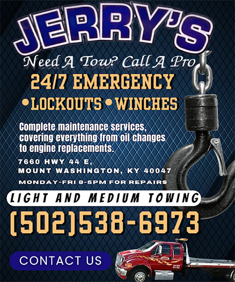 JERRY’S AUTO REPAIR AND TOWING, BULLITT COUNTY, KY