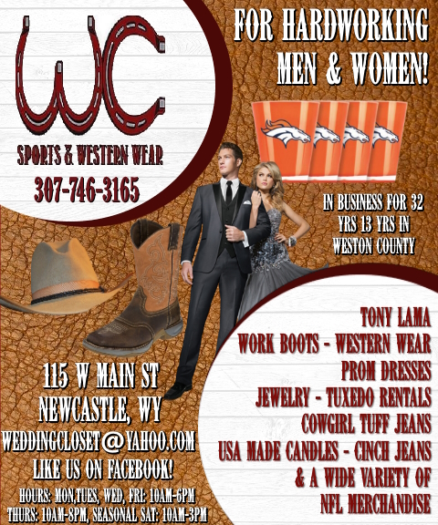 WC SPORTS AND WESTERN WEAR, WESTON COUNTY, WY