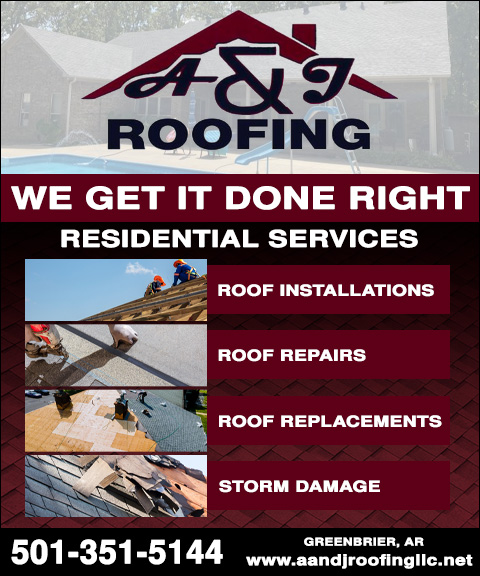 A&j roofing, Faulkner county, AR