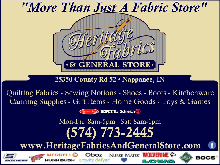 HERITAGE FABRICS & GENERAL STORE, ELKHART COUNTY, IN