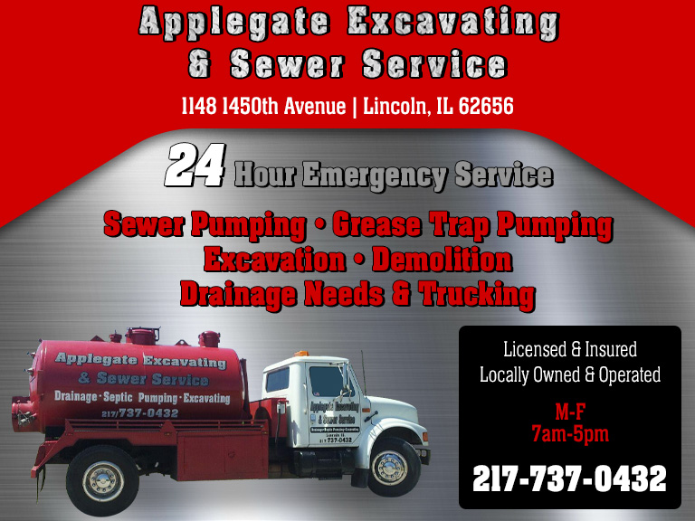 APPLEGATE EXCAVATING & SEWER SERVICE, LOGAN COUNTY, IL