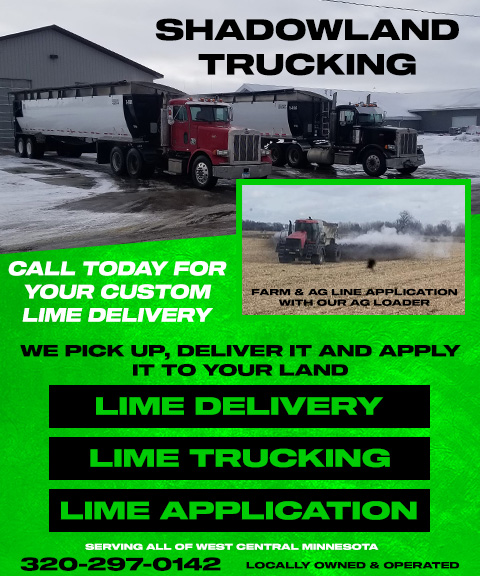 SHADOWLAND FARMS LIME DELIVERY & APPLICATION, SWIFT COUNTY, MN