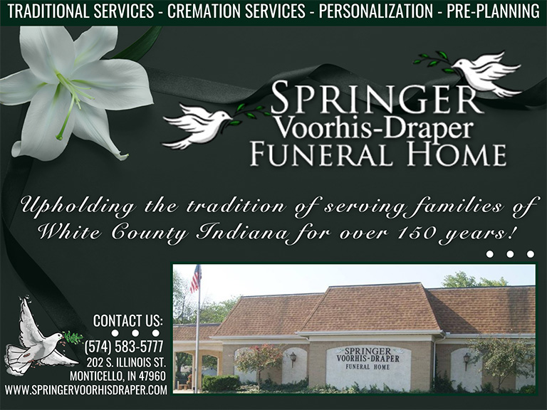 SPRINGER – VOORHIS-DRAPER FUNERAL HOME, WHITE COUNTY, IN