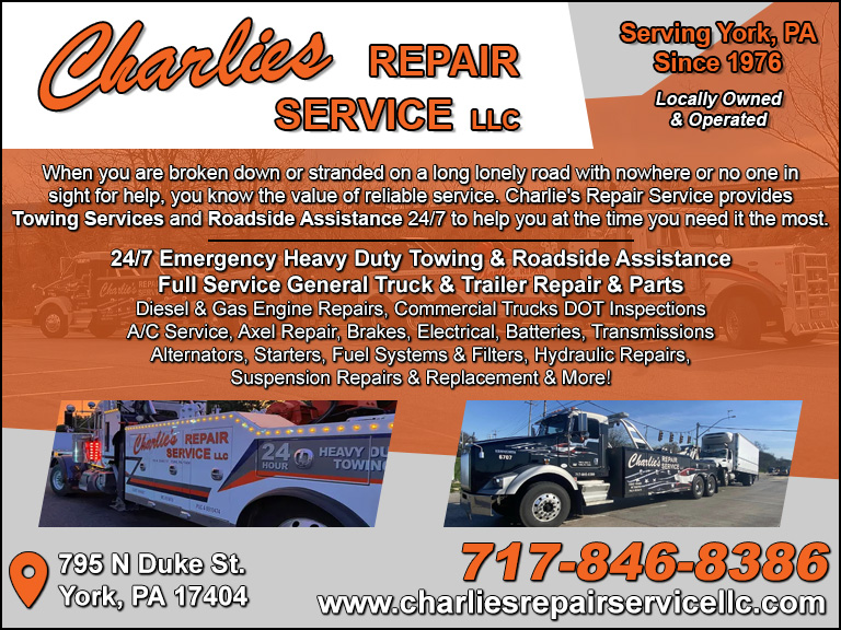 CHARLIES REPAIR SERVICE HEAVY DUTY TOWING & REPAIR, YORK COUNTY, PA