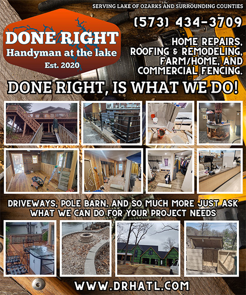 DONE RIGHT HANDYMAN AT THE LAKE LLC, Lake of the Ozarks, MO