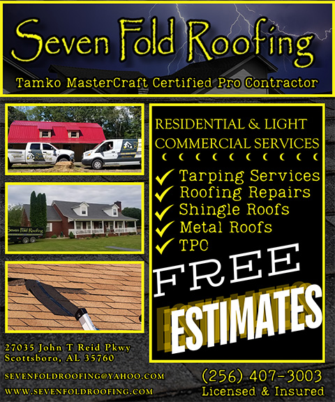 Seven fold roofing, Jackson county, al