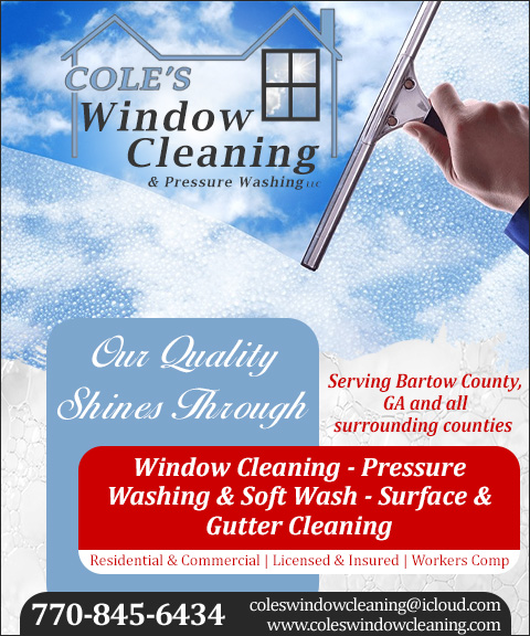 COLE’S WINDOW CLEANING AND PRESSURE WASHING, BARTOW COUNTY, GA