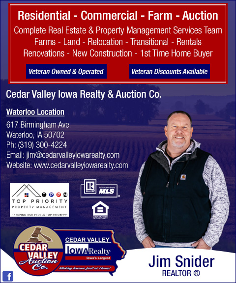 CEDAR VALLEY IOWA REALTY & AUCTION COMPANY, BLACK HAWK COUNTY, IA