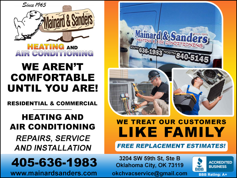 MAINARD & SANDERS HEATING AND AIR CONDITIONING, OKLAHOMA COUNTY, OK