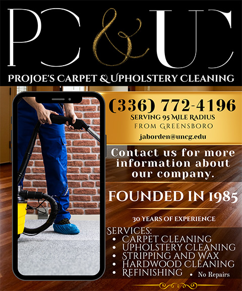 PROJOE’S CARPET & UPHOLSTERY CLEANING, GUILFORD COUNTY, NC