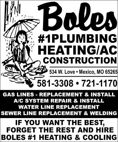 BOLES NO.1 PLUMBING HEATING AC, AUDRAIN COUNTY, MO