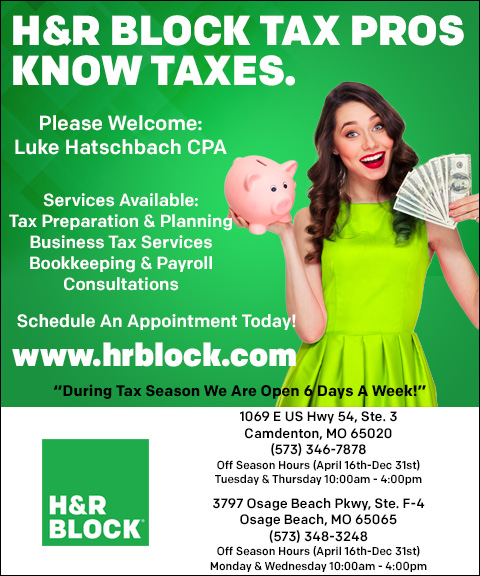 H & R BLOCK, CAMDENTON, MO, LAKE OF THE OZARKS, MO