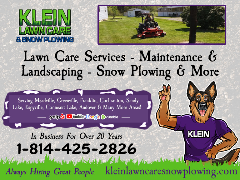 KLEIN LAWN CARE & SNOW PLOWING, MERCER COUNTY, PA