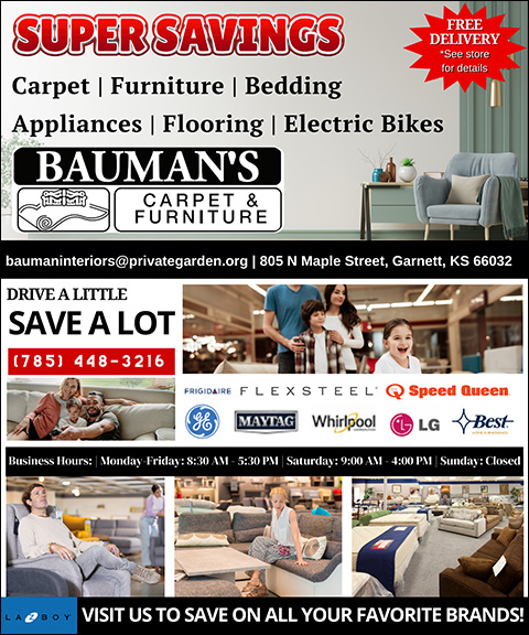 BAUMAN’S CARPET & FURNITURE, ANDERSON COUNTY, KS