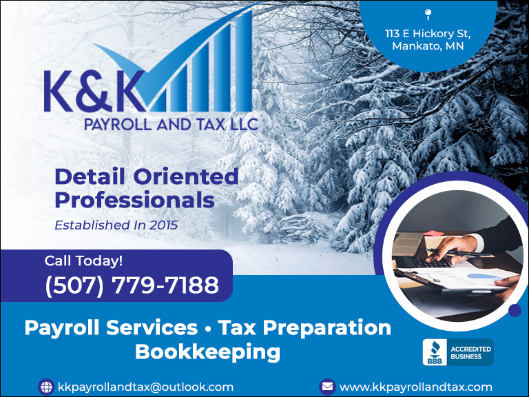 K & K PAYROLL AND TAX, BLUE EARTH COUNTY, MN