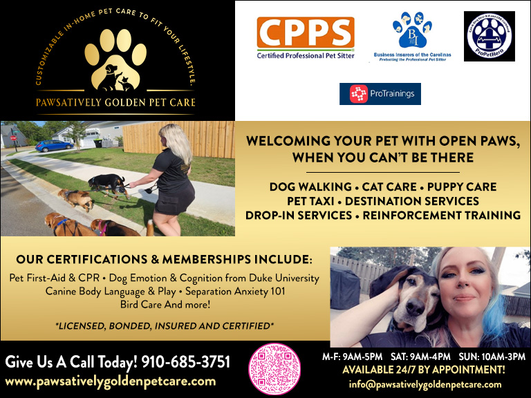 PAWSATIVELY GOLDEN PET CARE, NEW HANOVER COUNTY, NC