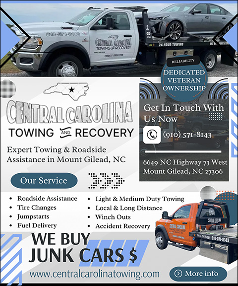 CENTAL CAROLINA TOWING AND RECOVERY, MONTGOMERY COUNTY, NC