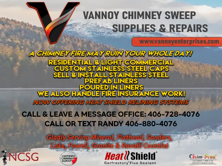 VANNOY CHIMNEY SWEEP & SUPPLIES & REPAIR, MISSOULA COUNTY, MT